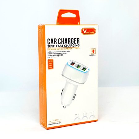  VIAKING SC047 CAR CHARGER 3USB FAST CHARGING 